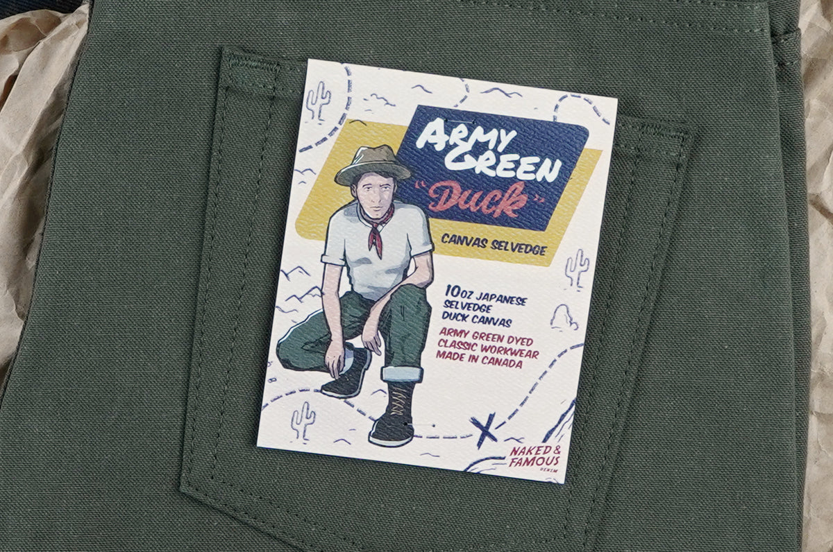 Army Green Duck Canvas Selvedge Pocket Flasher