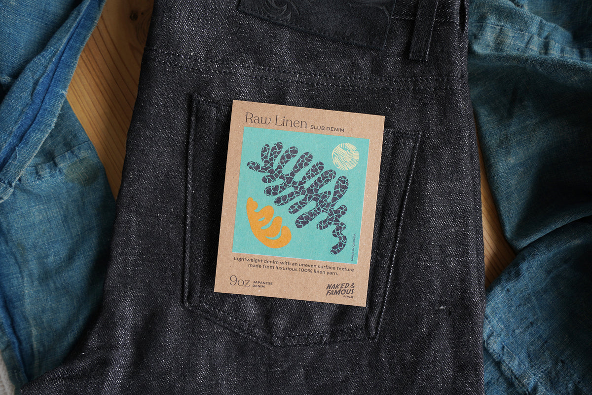 Raw Linen Slub Denim - Black