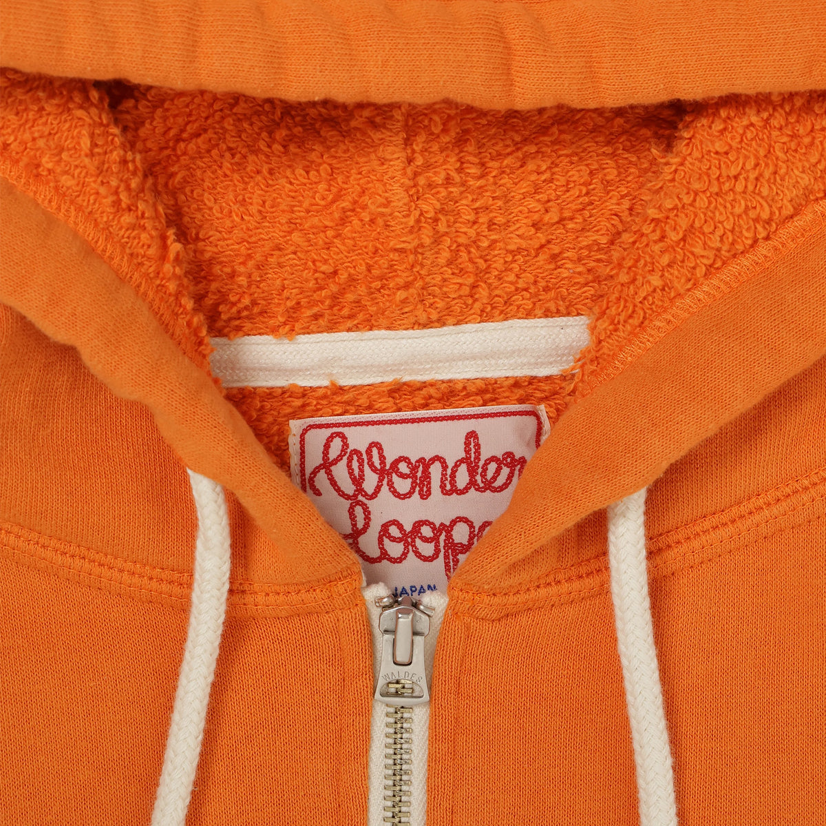 Zip Hoodie - Super Looper French Terry - Orange by Wonder Looper