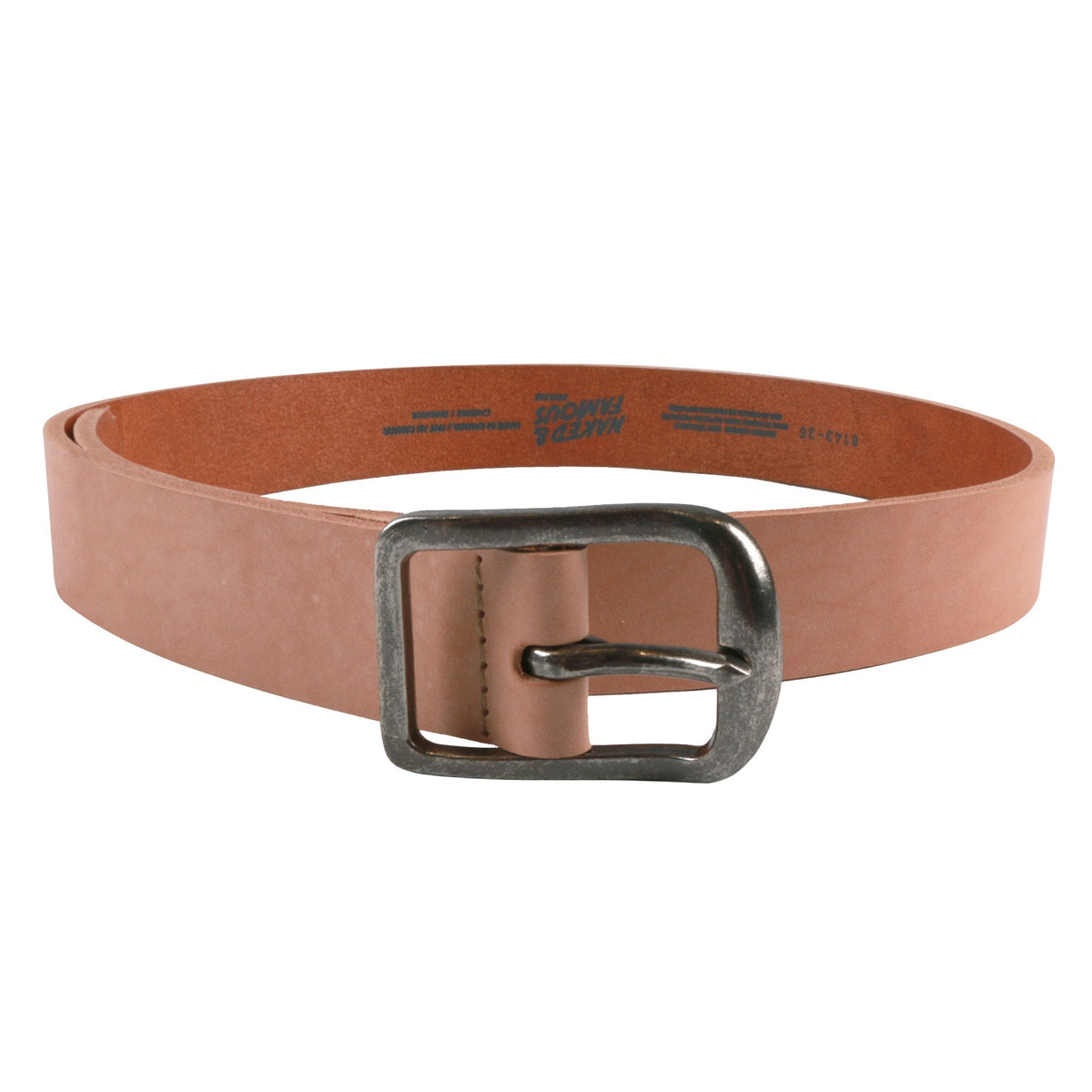 Thick Belt - 7mm Bovine Leather - Natural Tan by Naked & Famous Denim
