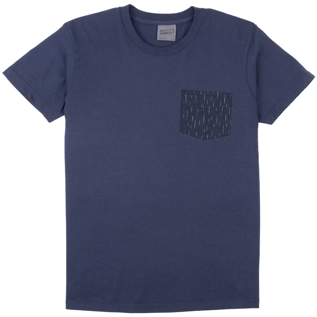 Pocket Tee - Navy - Kimono Print Rain by Naked & Famous Denim