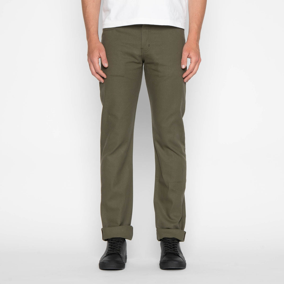 Weird Guy - Army Green Duck Selvedge by Naked & Famous Denim