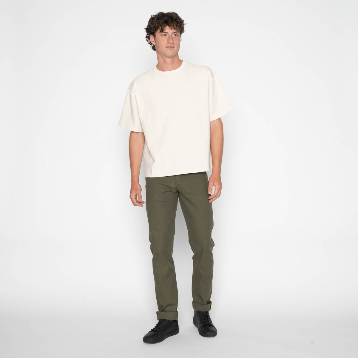 Weird Guy - Army Green Duck Selvedge by Naked & Famous Denim