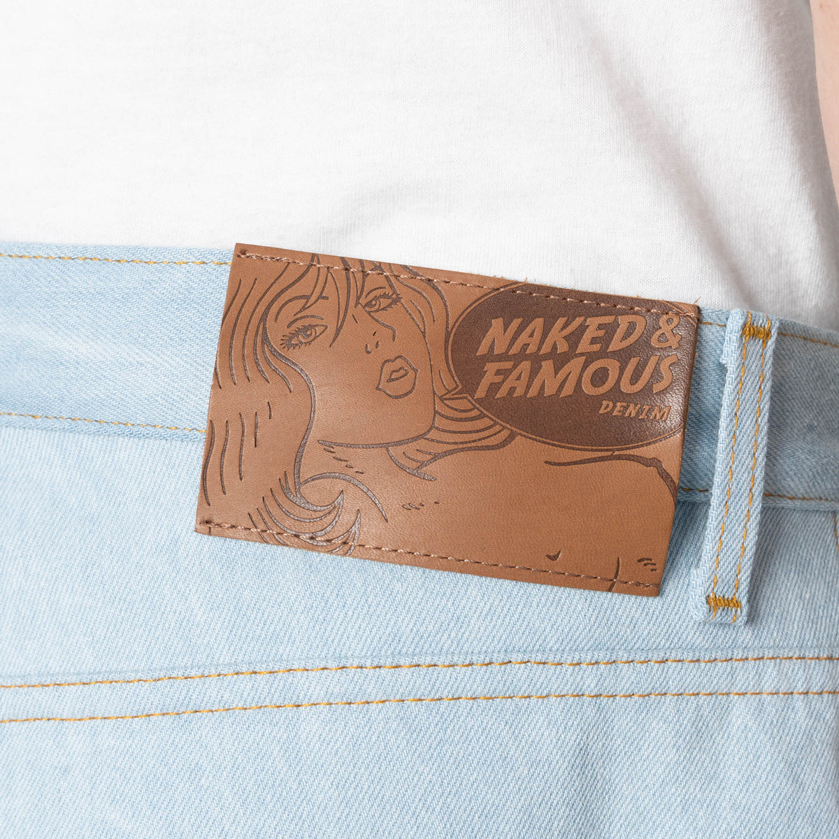 Strong Guy - Secret Agent Denim - Bleach Blue by Naked & Famous Denim