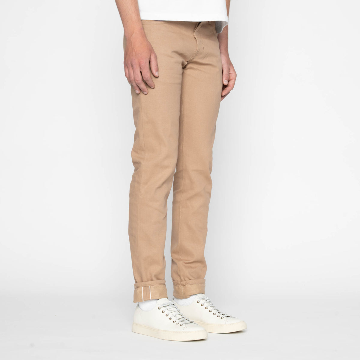 Super Guy - Selvedge Slacks Beige by Naked & Famous Denim