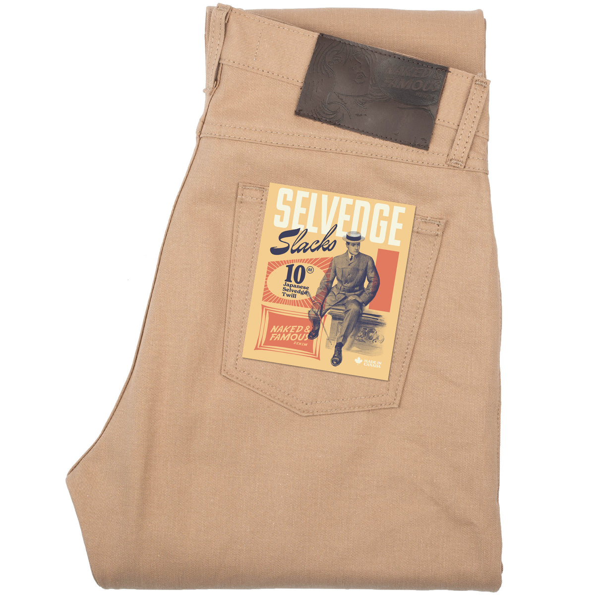 True Guy - Selvedge Slacks Beige by Naked & Famous Denim