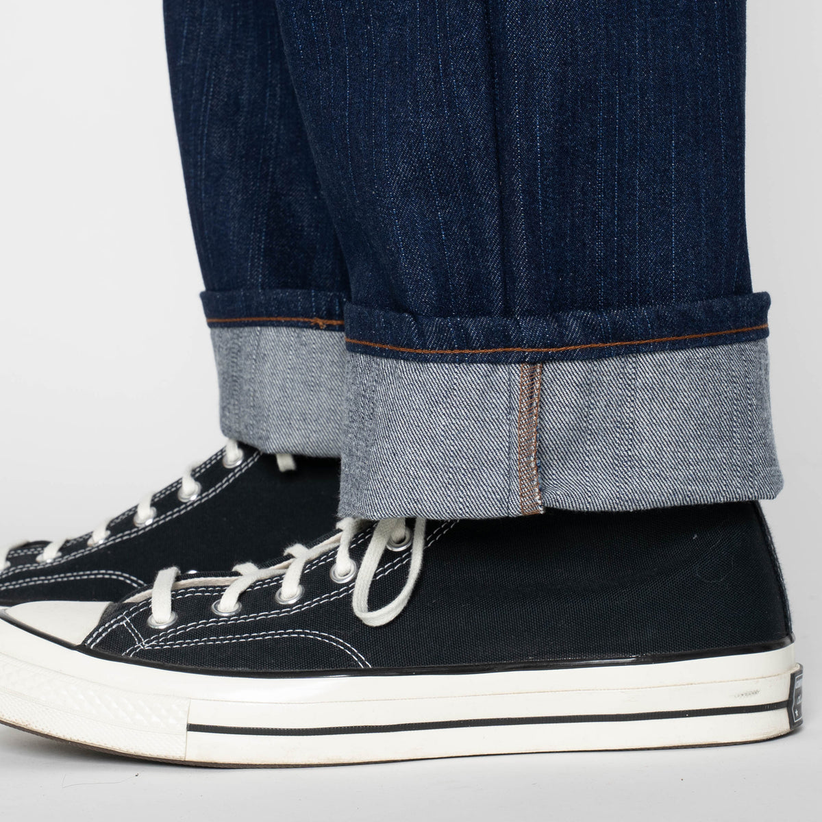 Pleated Trouser - Vertical Slub Denim by Naked & Famous Denim