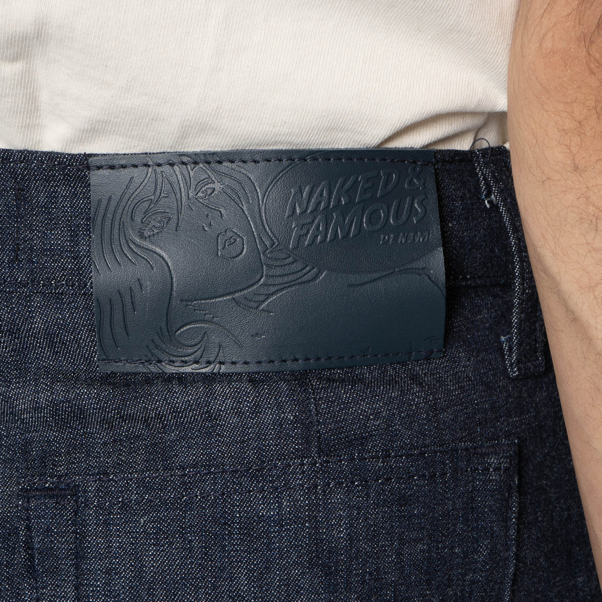 Pleated Trouser - 10oz Rinsed Denim - Indigo by Naked & Famous Denim