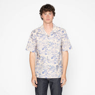 Aloha Shirt - Linen Cats - Blue by Naked & Famous Denim