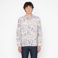 True Shirt - Linen Cats - Blue by Naked & Famous Denim