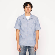 Aloha Shirt - Dobby Patchwork - Pale Blue by Naked & Famous Denim