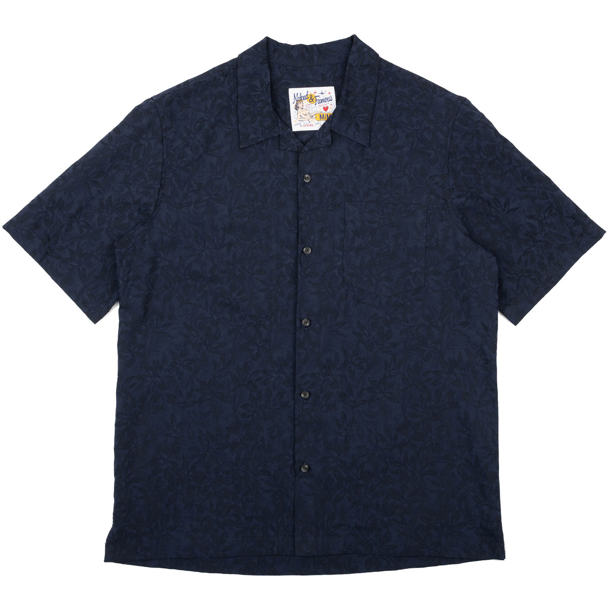 Aloha Shirt - Jungle Jacquard - Navy by Naked & Famous Denim