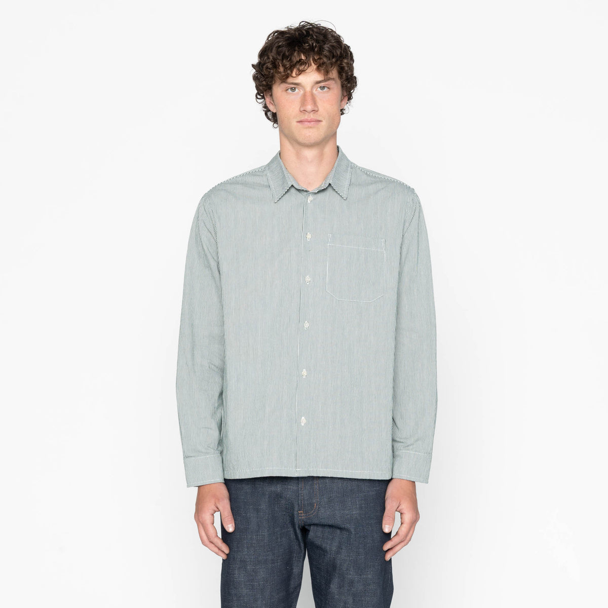 True Shirt - Organic Hickory - Green by Naked & Famous Denim