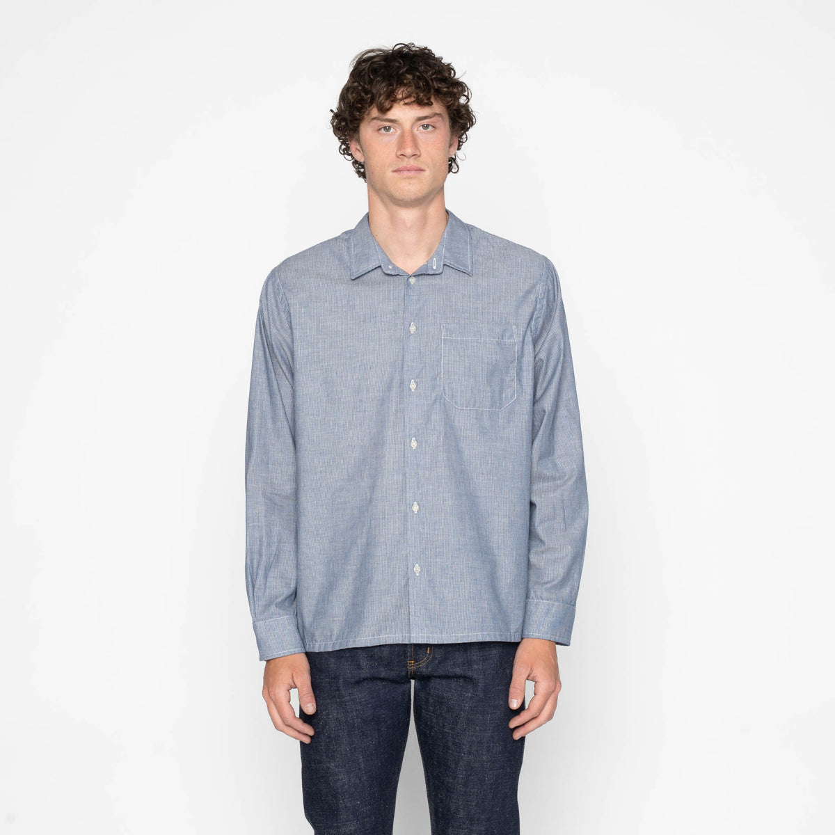 True Shirt - Indigo Stripe Selvedge - Indigo by Naked & Famous Denim