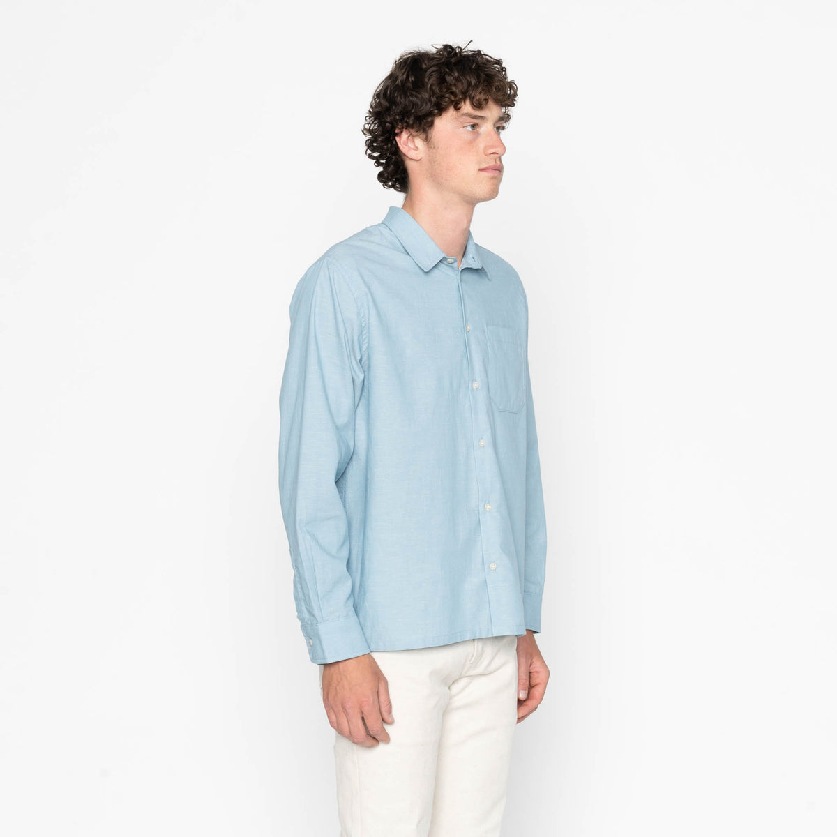 True Shirt - Selvedge Chambray - Pale Blue by Naked & Famous Denim