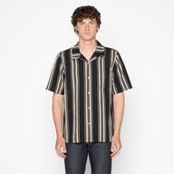 Aloha Shirt - Dobby Bands - Black by Naked & Famous Denim