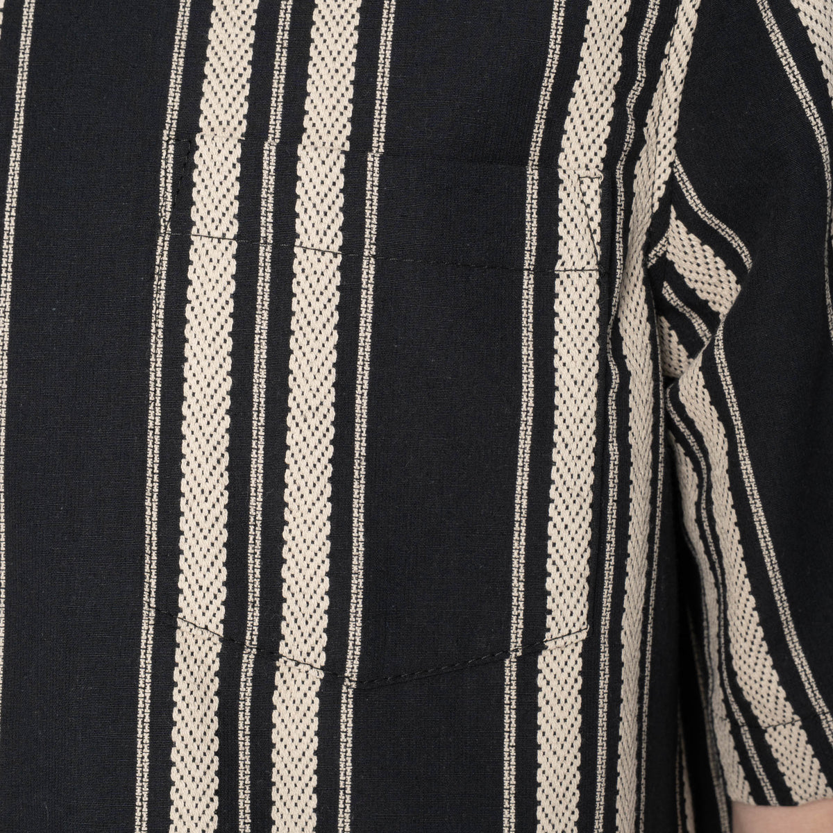 Aloha Shirt - Dobby Bands - Black by Naked & Famous Denim