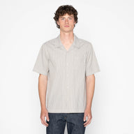 Aloha Shirt - Double Double Stripes - Green by Naked & Famous Denim