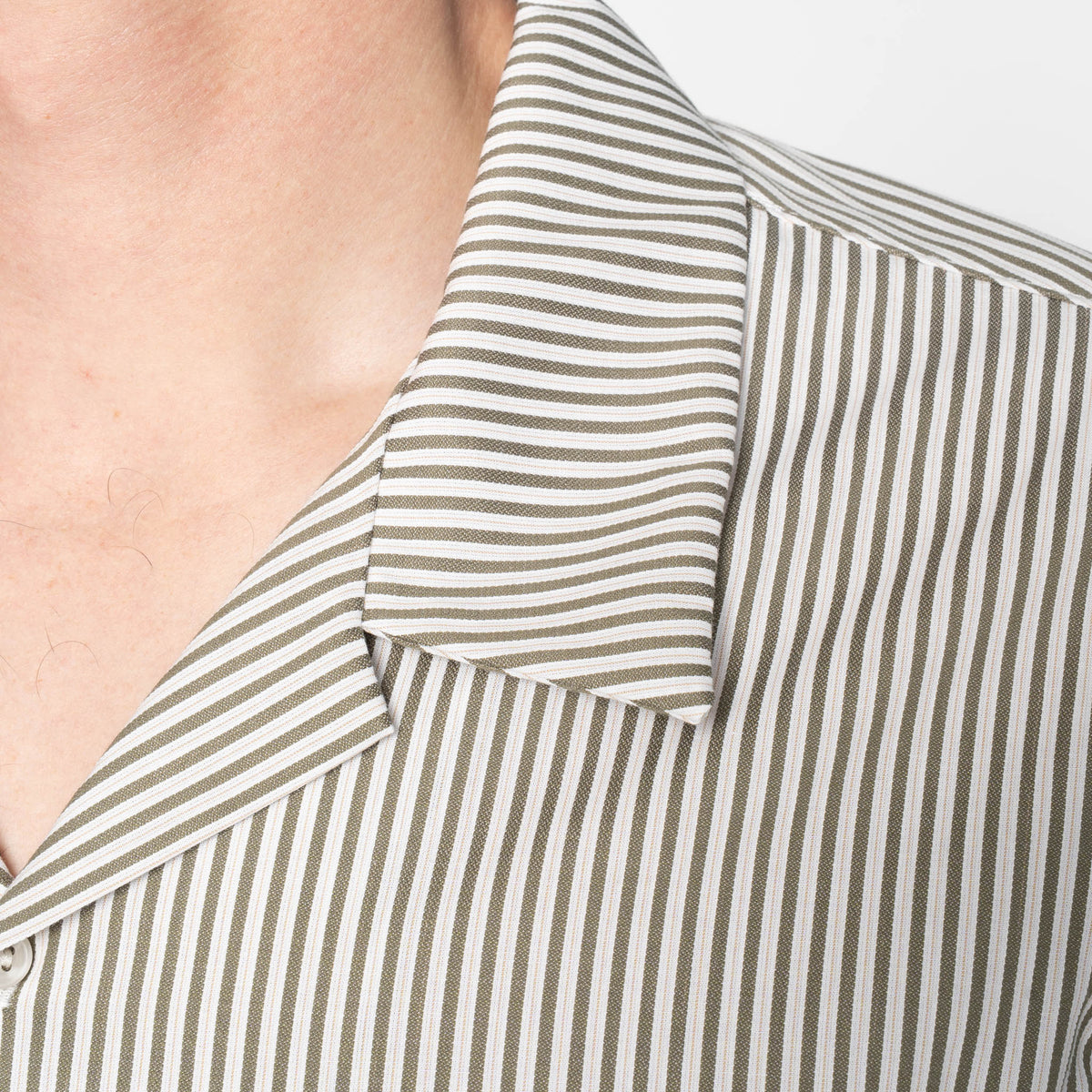 Aloha Shirt - Double Double Stripes - Green by Naked & Famous Denim