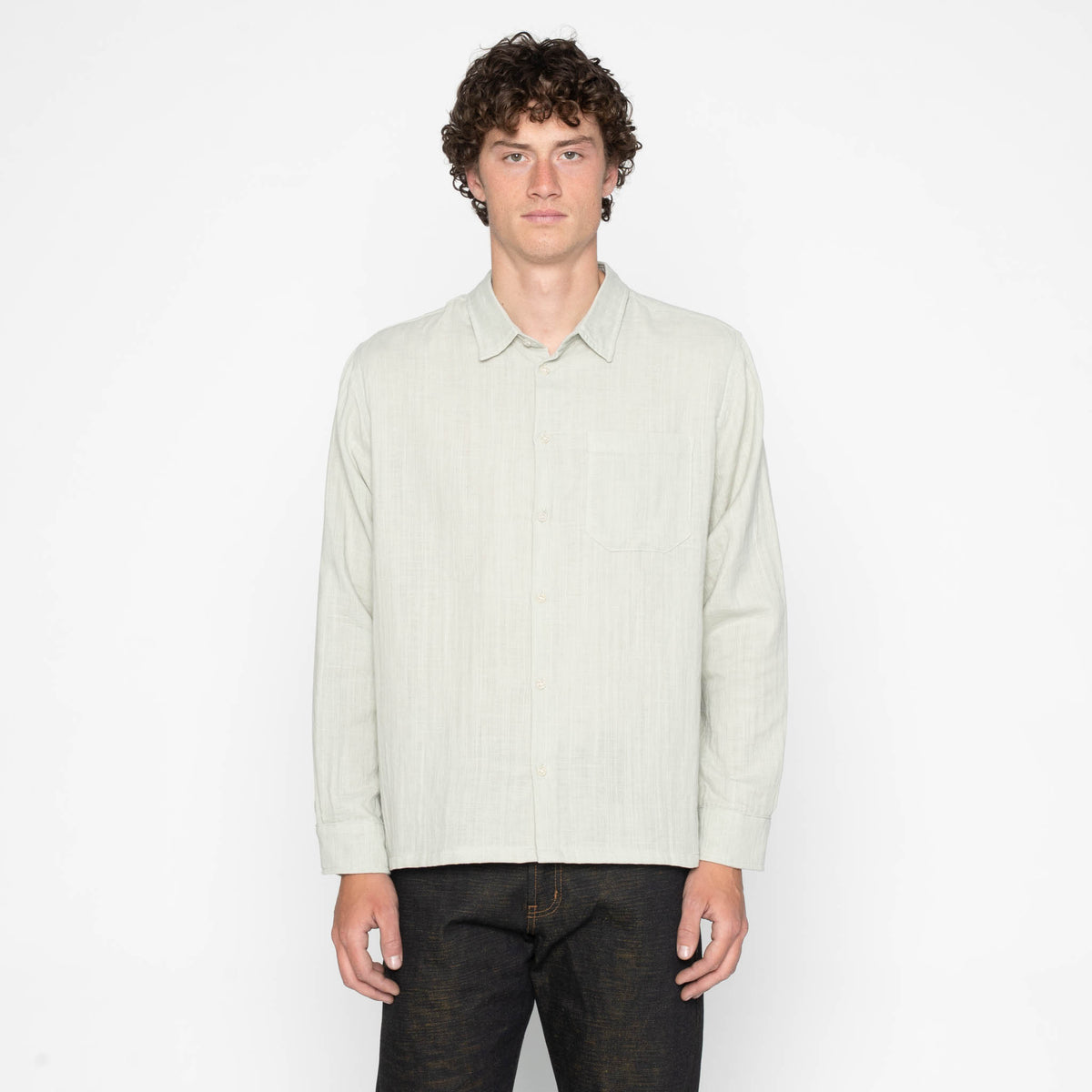 True Shirt - Double Weave Slub Gauze - Mint by Naked & Famous Denim