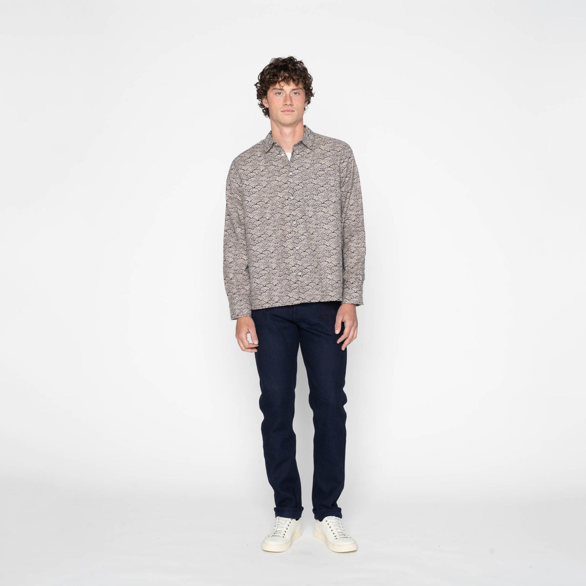 True Shirt - Seigaiha Waves - Indigo by Naked & Famous Denim