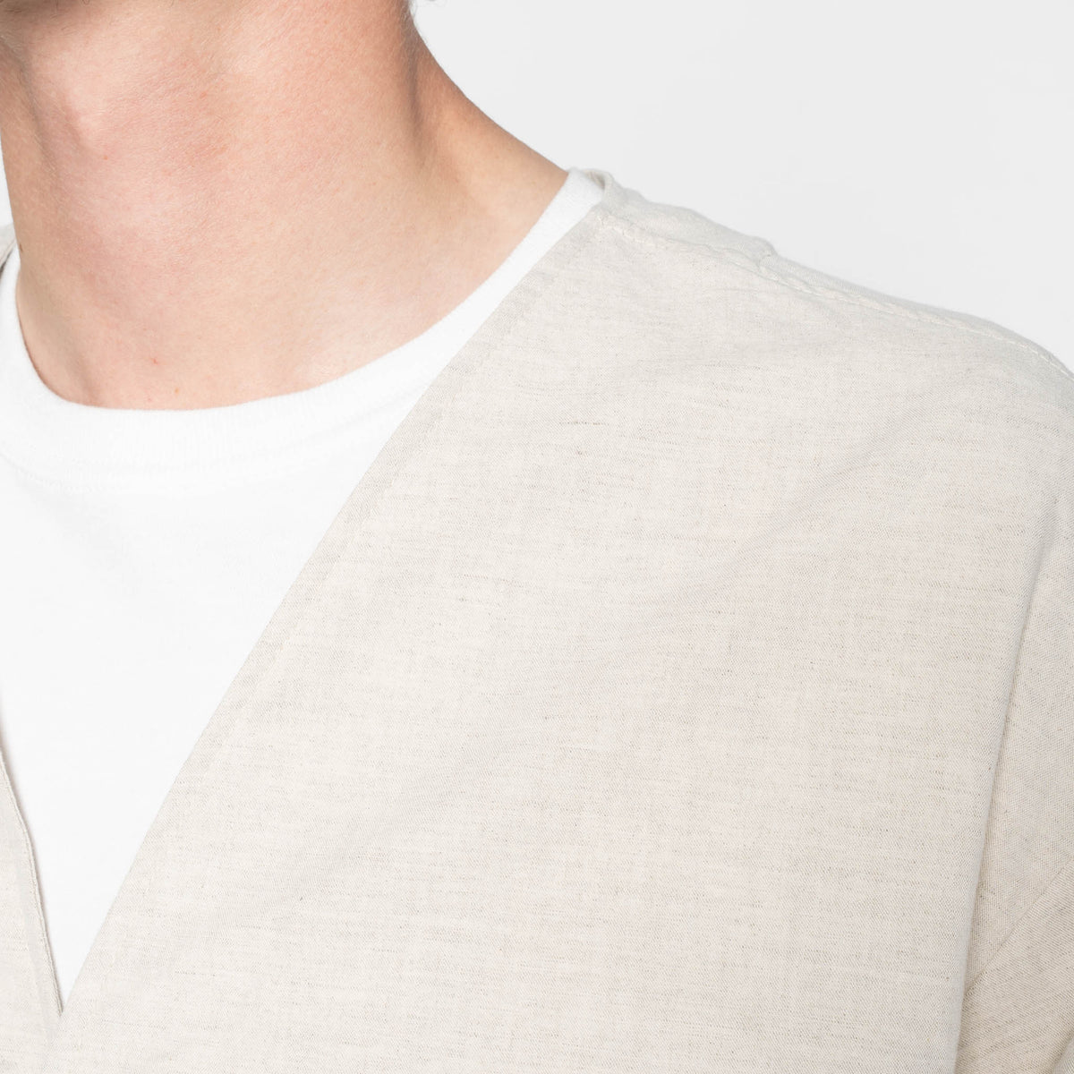 Wise Guy Jacket - Linen Blend Denim - Ecru by Naked & Famous Denim