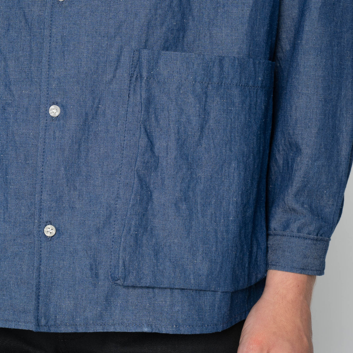 Wise Guy Jacket - Linen Blend Denim - Indigo by Naked & Famous Denim
