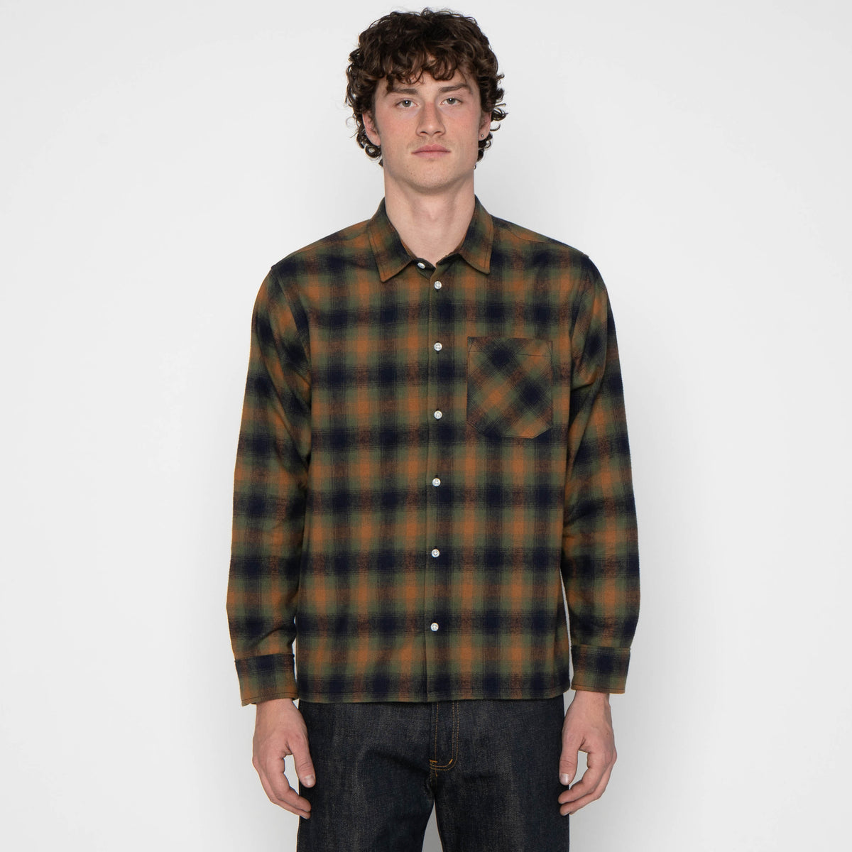 True Shirt - Shaggy Flannel - Moss Green by Naked & Famous Denim