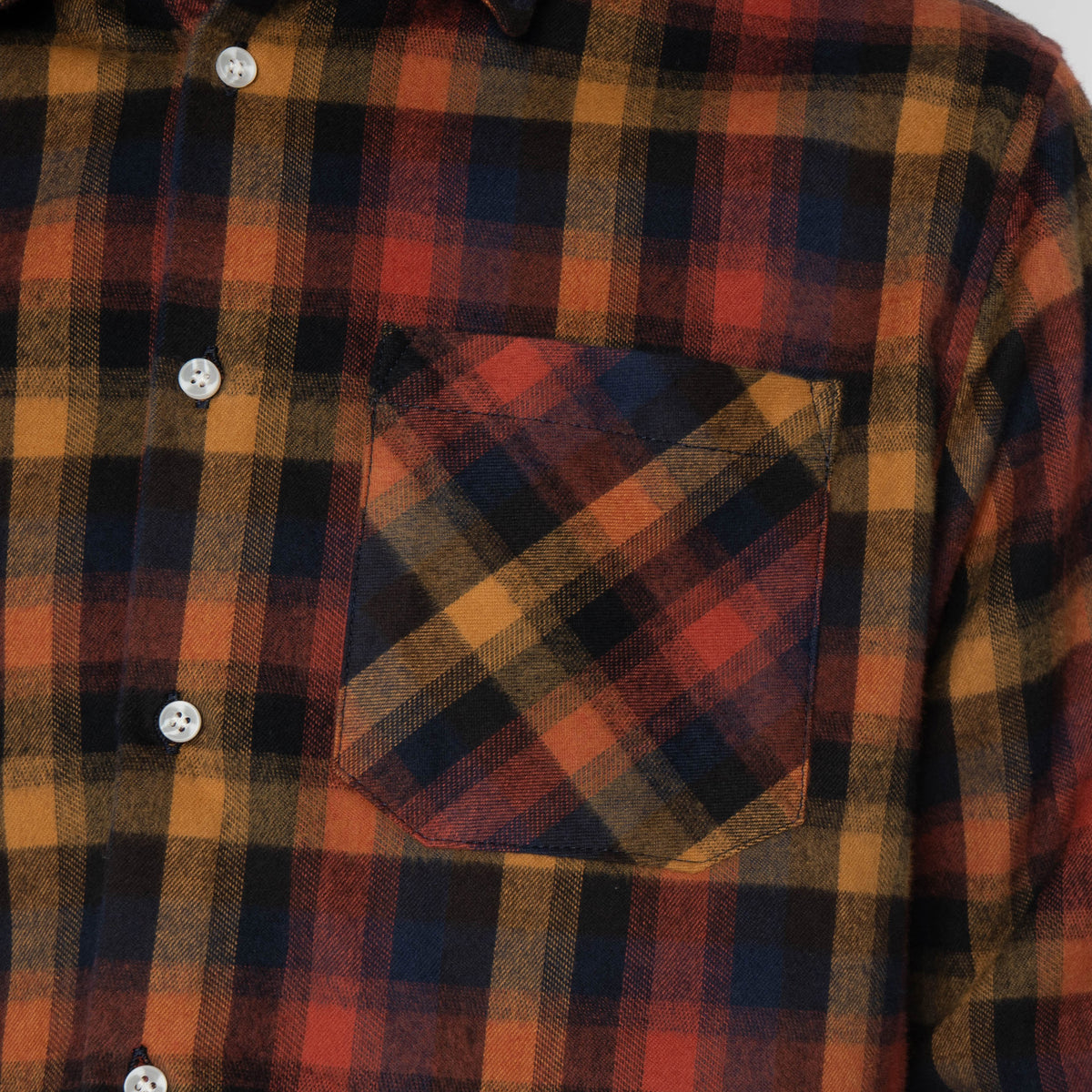 True Shirt - Shaggy Flannel - Red/Amber/Navy by Naked & Famous Denim