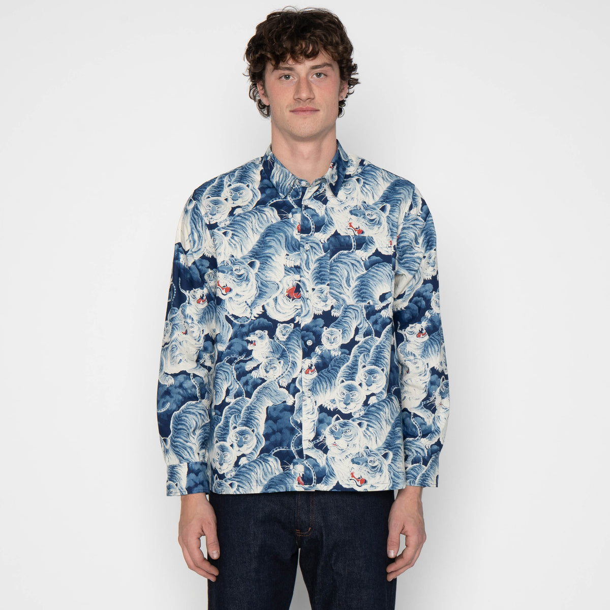 True Shirt - Japanese Tigers Indigo by Naked & Famous Denim