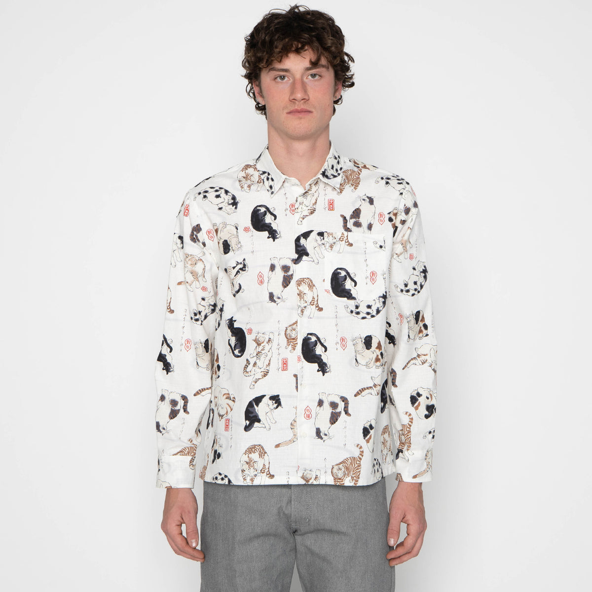 True Shirt - Japanese Neko Cats by Naked & Famous Denim