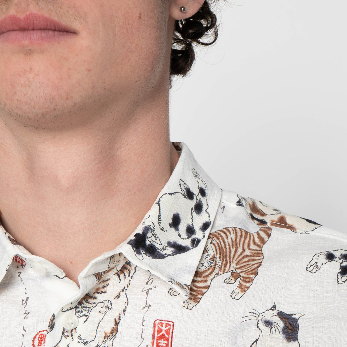 True Shirt - Japanese Neko Cats by Naked & Famous Denim