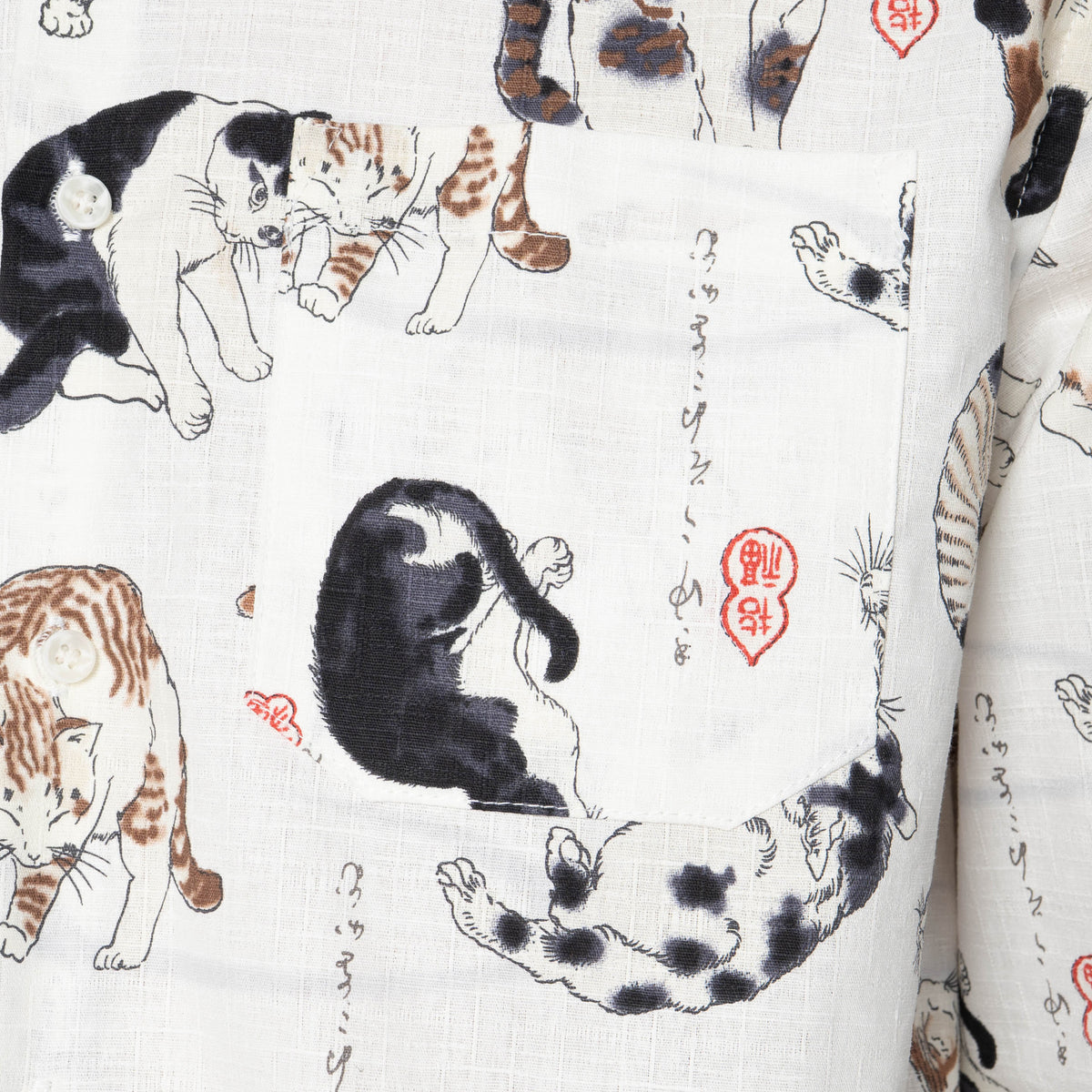 True Shirt - Japanese Neko Cats by Naked & Famous Denim