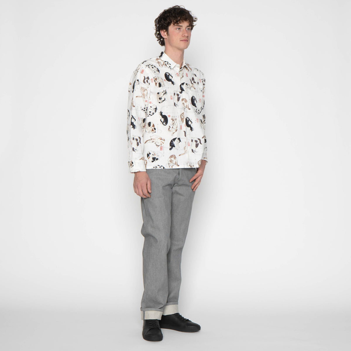 True Shirt - Japanese Neko Cats by Naked & Famous Denim