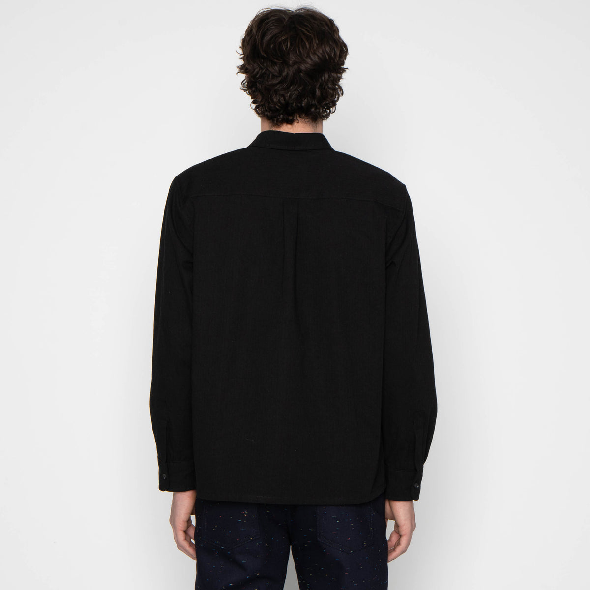 True Shirt - Black Herringbone Denim by Naked & Famous Denim