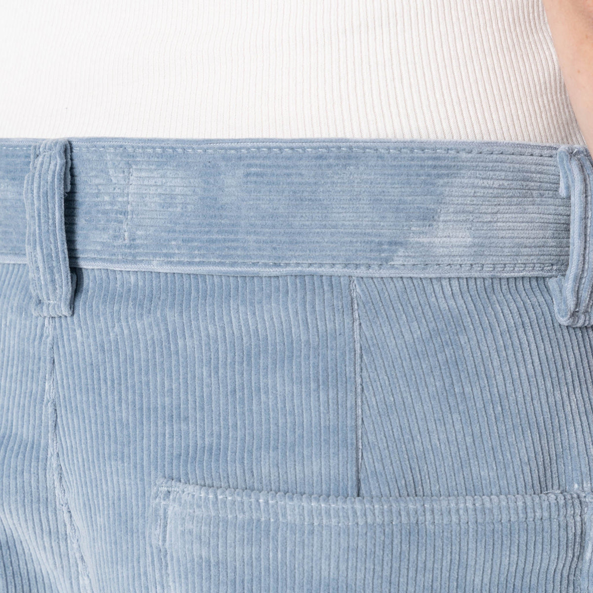 Wide Leg Trouser - Faded Corduroy Organic - Pale Indigo by Naked & Famous Denim