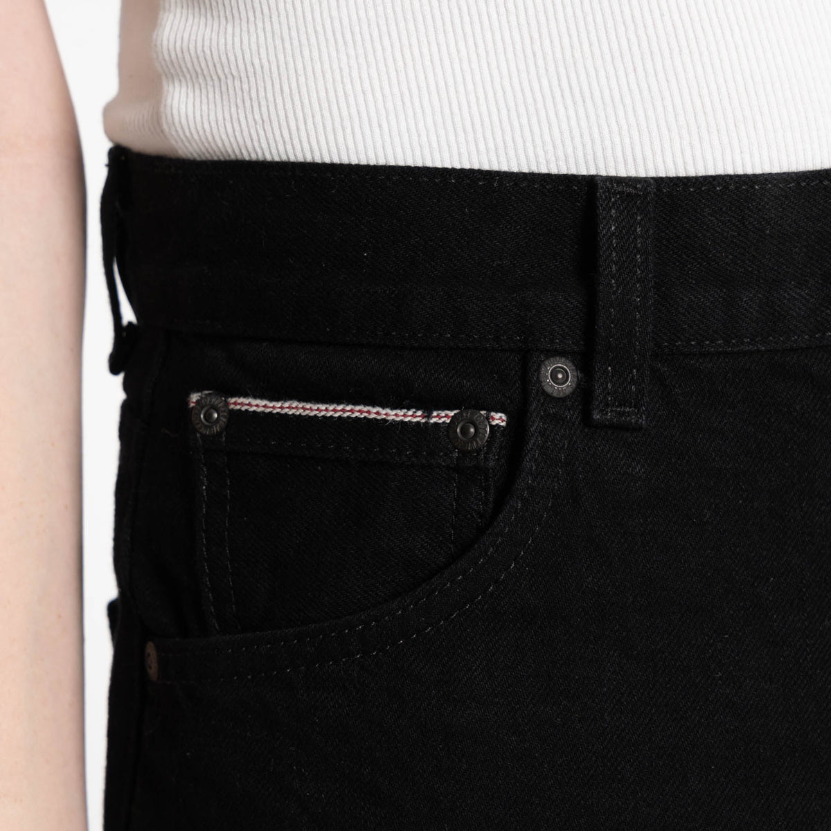 True Girl - Solid Black Selvedge Washed by Naked & Famous Denim