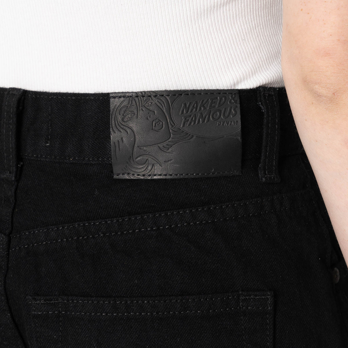 True Girl - Solid Black Selvedge Washed by Naked & Famous Denim