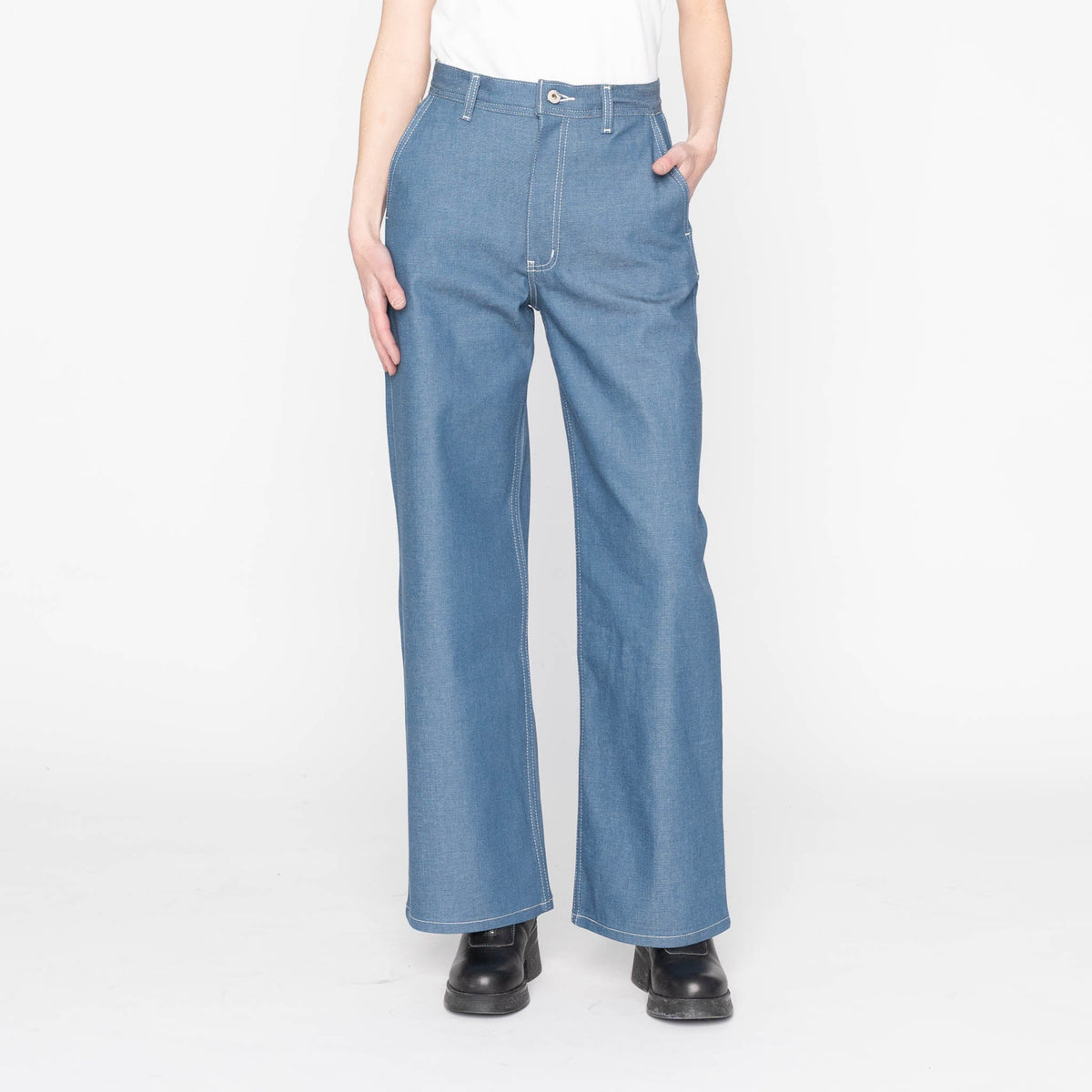 Maudie - Antique Blue Denim Stretch by Naked & Famous Denim