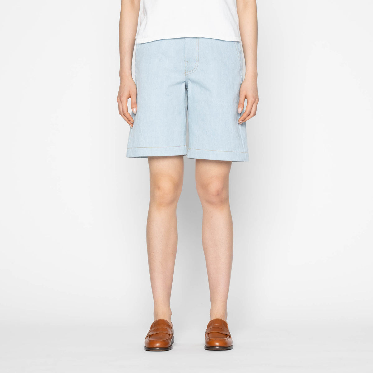 Andie Shorts - Secret Agent Denim - Bleach Blue by Naked & Famous Denim