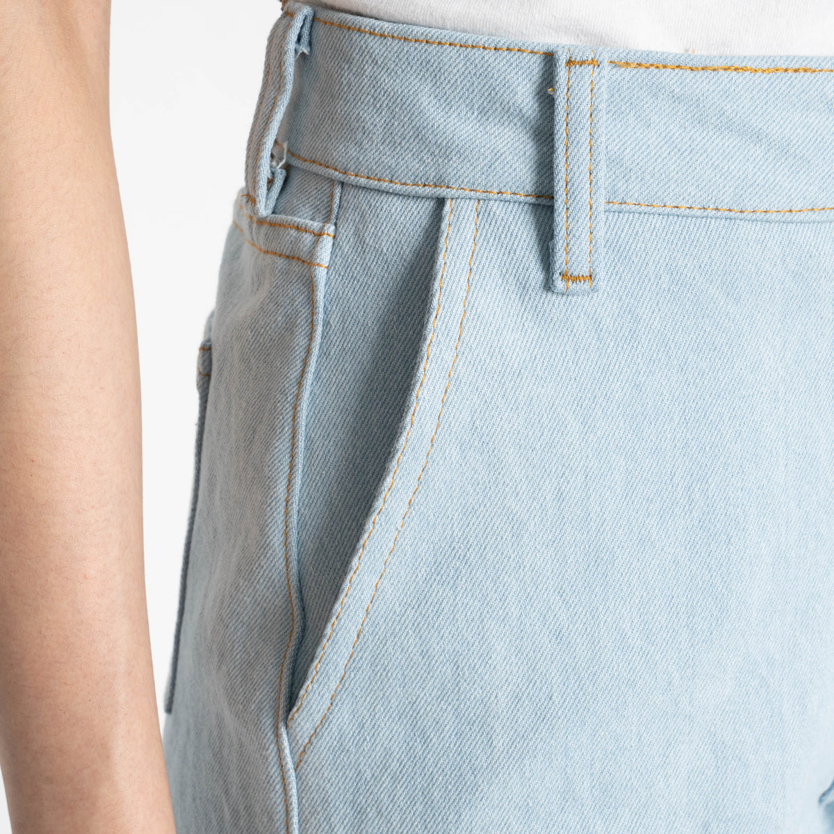 Andie Shorts - Secret Agent Denim - Bleach Blue by Naked & Famous Denim