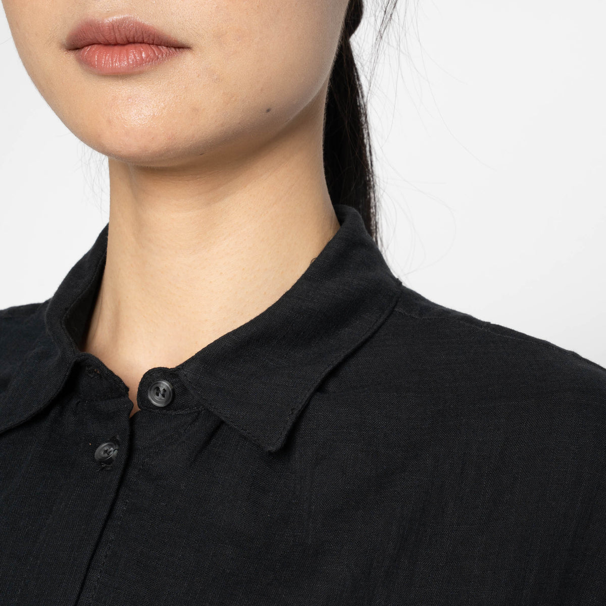 Billie Shirt - Double Weave Gauze - Black by Naked & Famous Denim