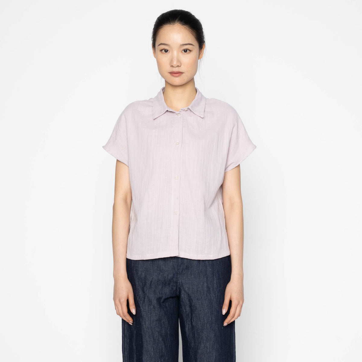 Billie Shirt - Double Weave Gauze - Lavender by Naked & Famous Denim