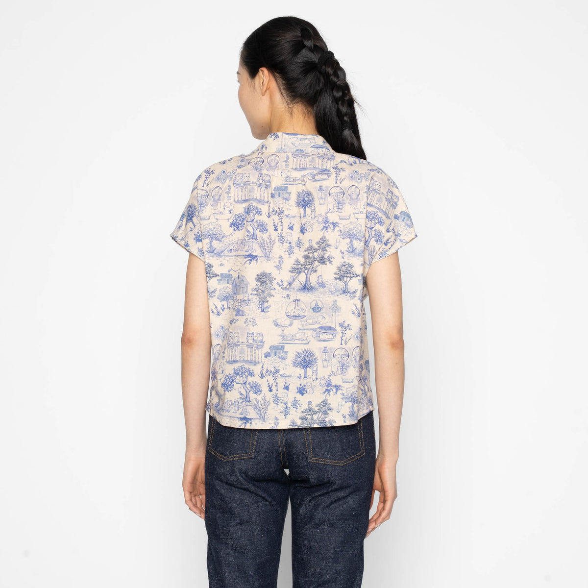 Billie Shirt - Linen Cats by Naked & Famous Denim