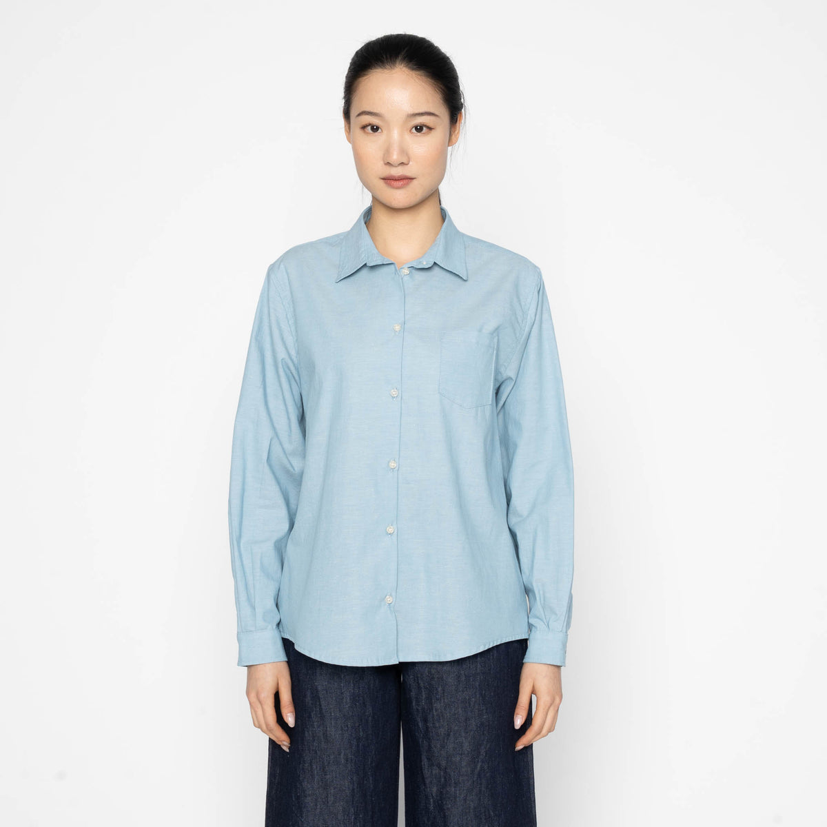 Judy Shirt - Selvedge Chambray - Pale Blue by Naked & Famous Denim
