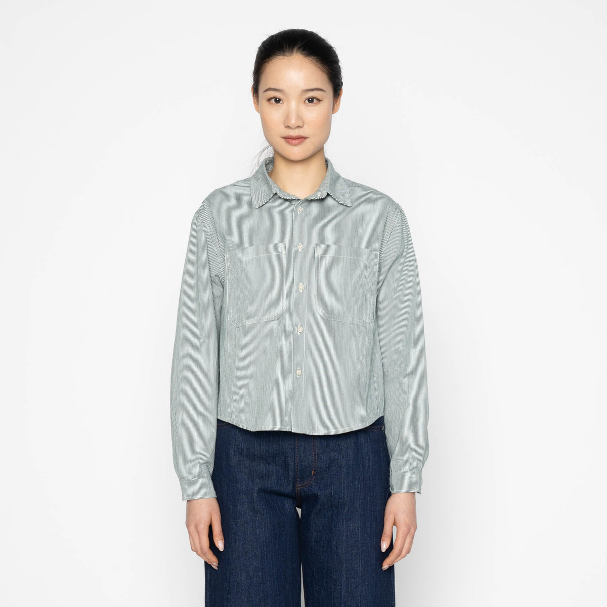 Princeton Shirt - Organic Hickory - Green by Naked & Famous Denim