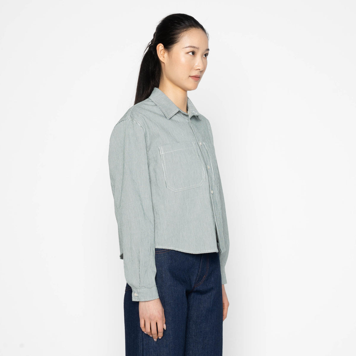 Princeton Shirt - Organic Hickory - Green by Naked & Famous Denim