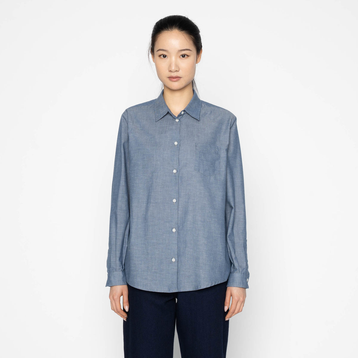 Judy - Chambray with Multicolor Neps - Blue by Naked & Famous Denim