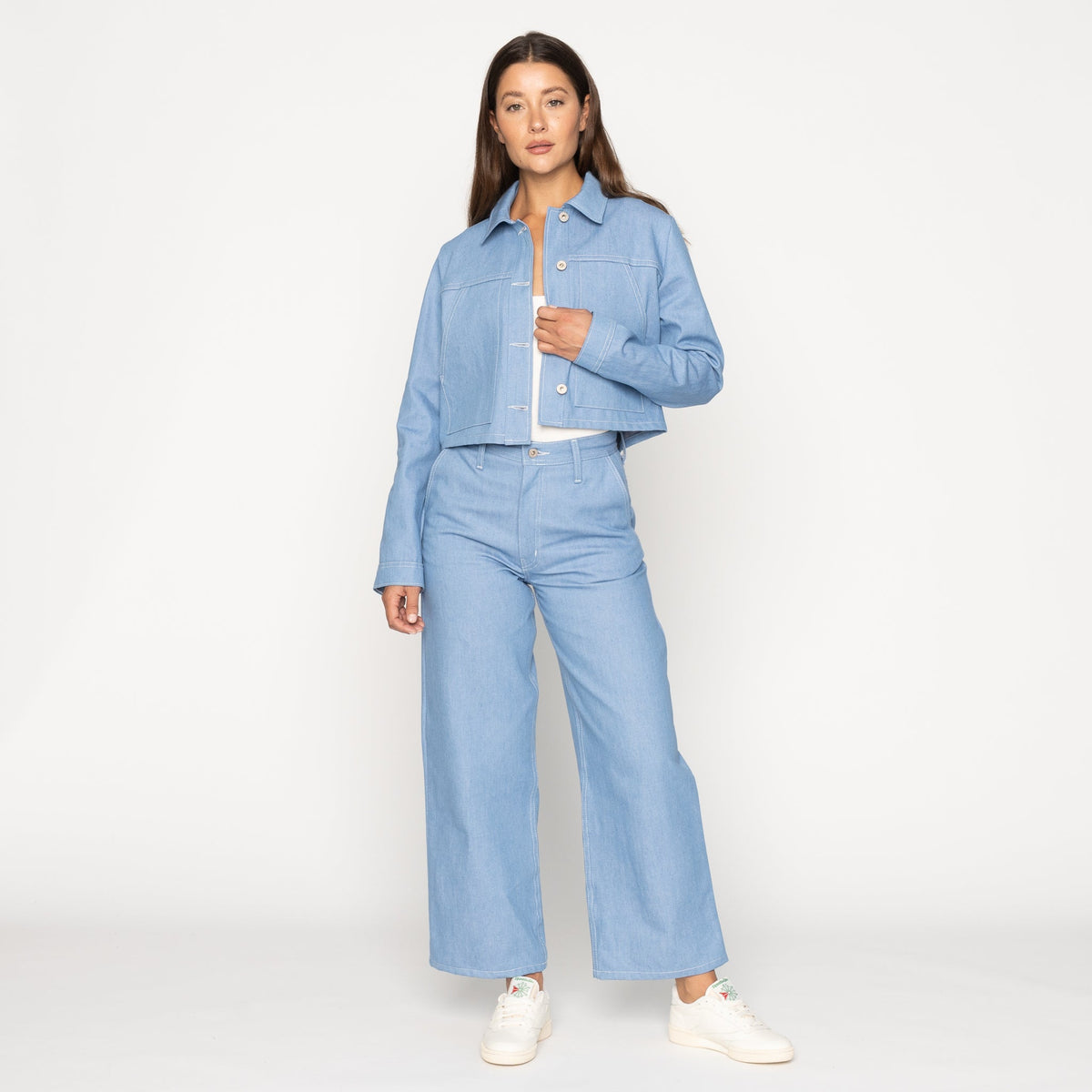 Cropped Denim Jacket - Sakura Sky by Naked & Famous Denim