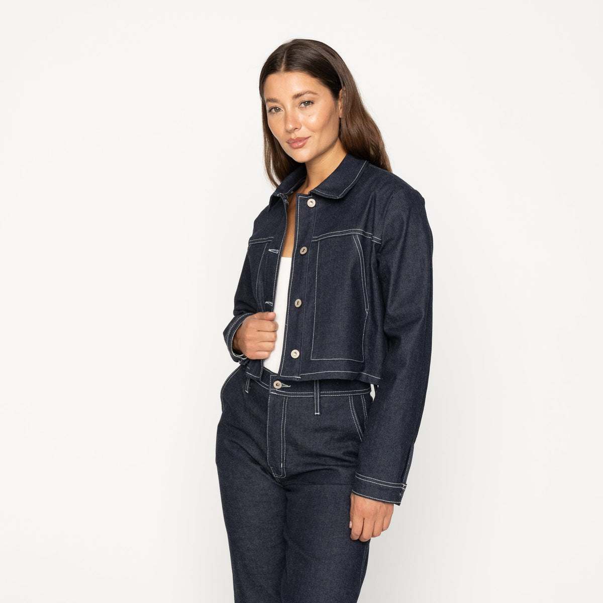 Cropped Denim Jacket - Slub Nep Stretch by Naked & Famous Denim